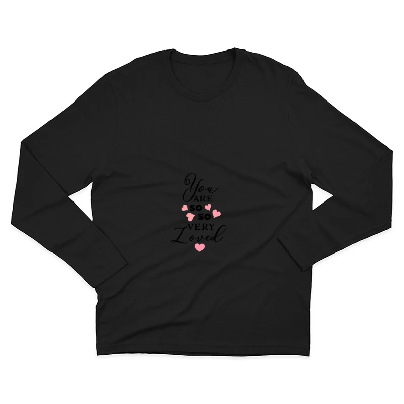 Motif de chat avec coeurs roses Homme Manches Longues T-Shirt