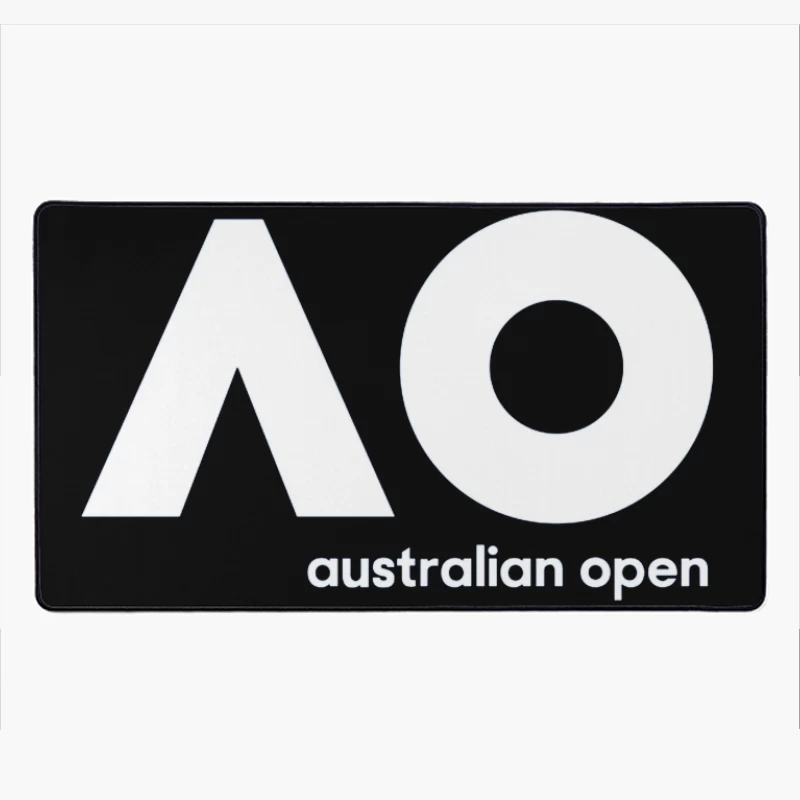 Australian Open Tennis Tournament White Minimalist Logo Desk Mat