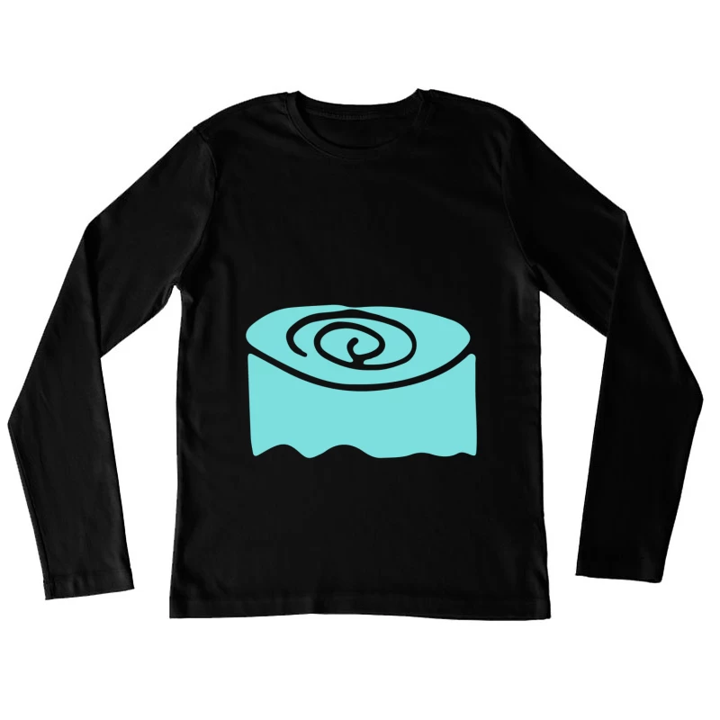 Illustration de rouleau en spirale bleu Femme Manches Longues T-Shirt