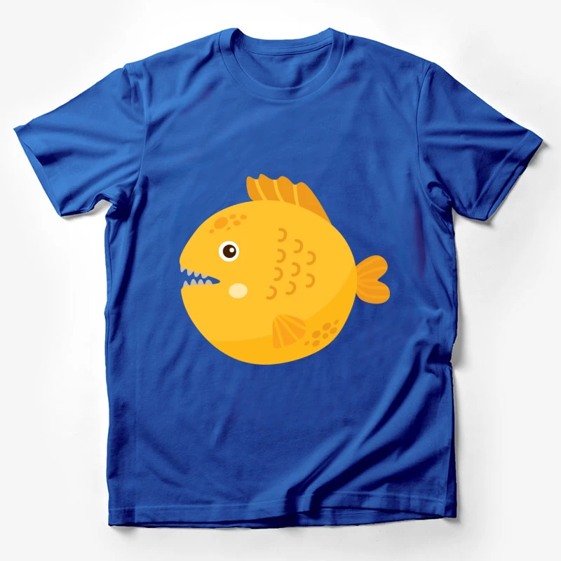Poisson jaune mignon avec dents pointues Homme T-Shirt