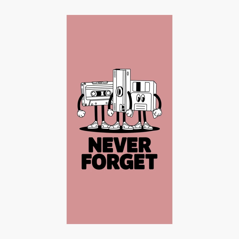 Nostalgic Retro Storage Devices Cartoon Illustration iPhone Case