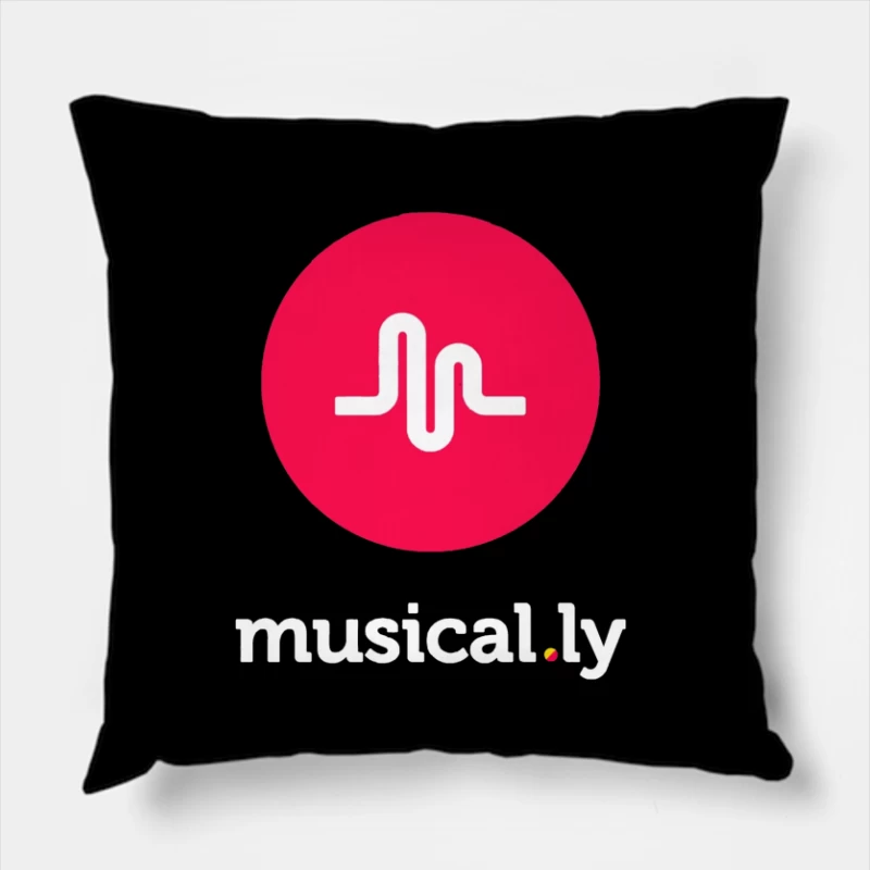 Musical.ly Social Media App Logo Design Throw Pillow