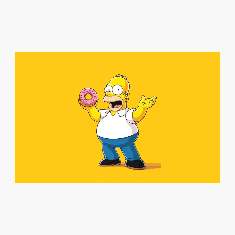 Homer Simpson: Iconic Cartoon Character with Donut Travel Mug