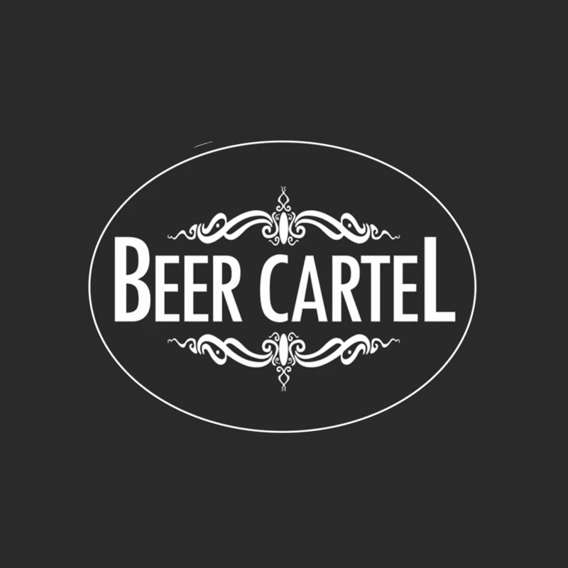 Elegant Black and White Beer Cartel Logo with Ornamental Frame Baseball Cap