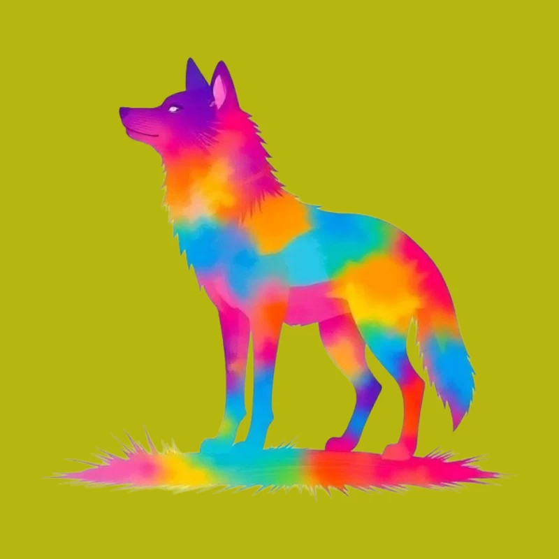 Colorful Unicorn Silhouette Illustration Pin