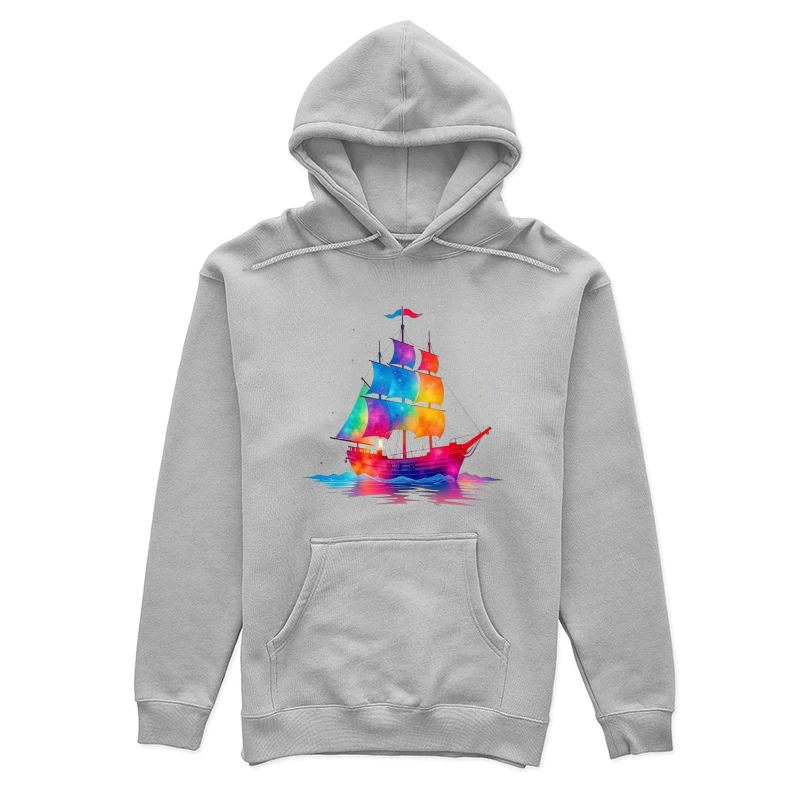 Colorful Sailing Ship Female Pullover Hoodie