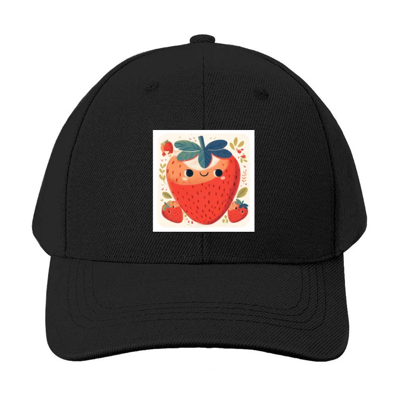 Adorable Kawaii Strawberry Family Illustration Baseball Cap