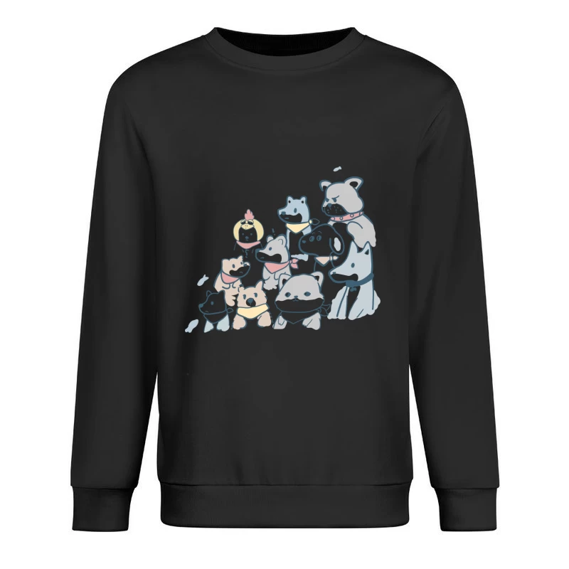 Bunte Hundegruppe mit Schals Herren Pullover Sweatshirt