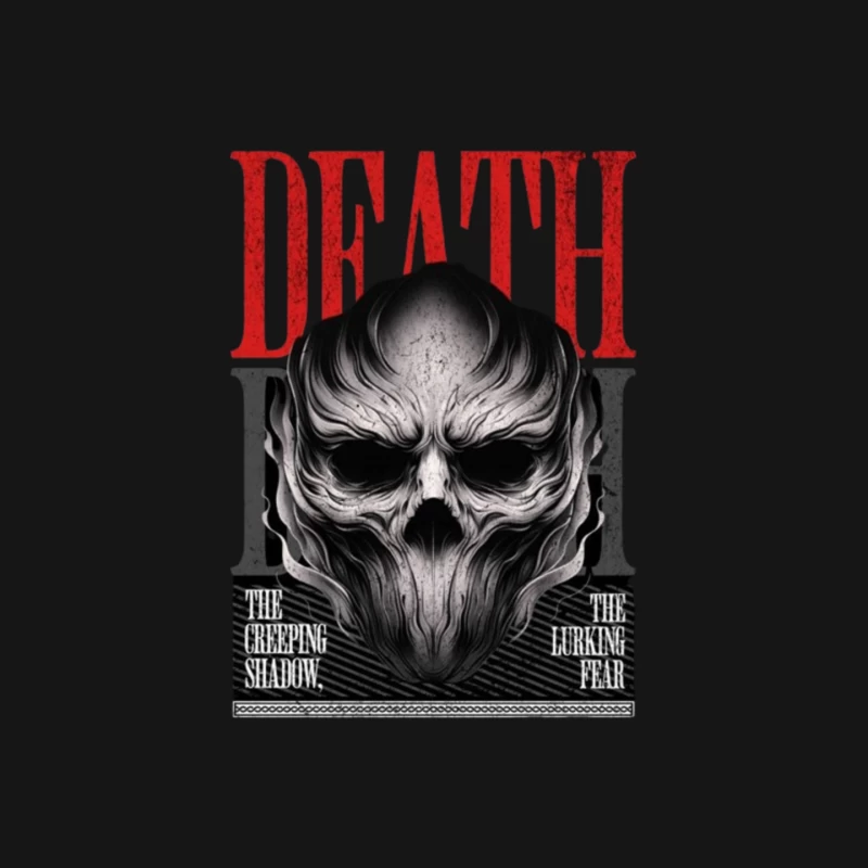 Gothic Death Skull with Red Typography Art Mouse Pad