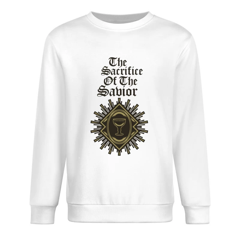 Le Sacrifice du Sauveur avec Calice et Rayons Homme Sweat-shirt à enfiler