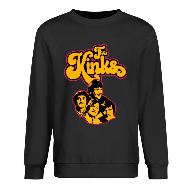 The Kinks Vintage Band Logo with Silhouettes Male Pullover Sweatshirt