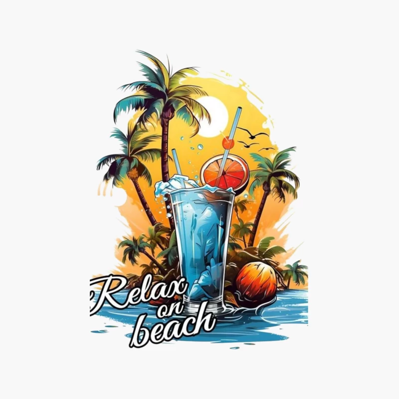 Beach Relaxation Cocktail Cotton Tote Bag