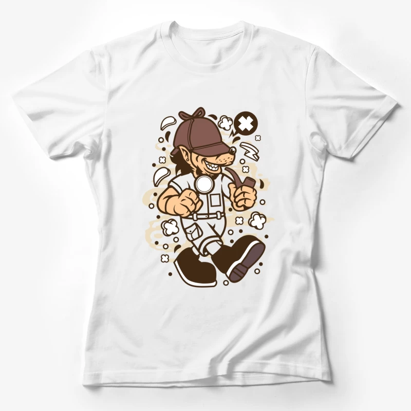 Chien détective avec pipe Femme T-Shirt