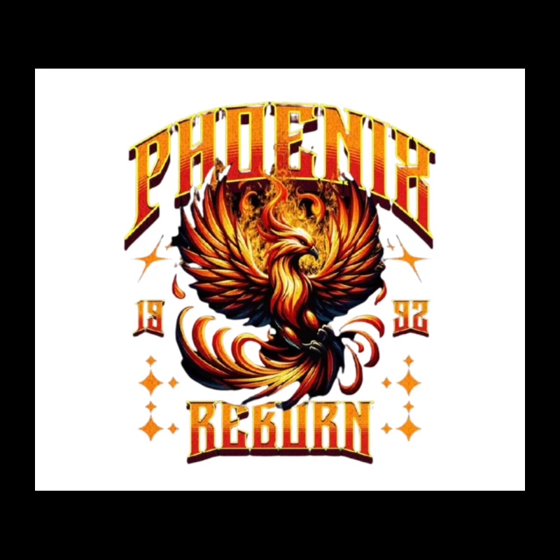 Vintage Phoenix Reborn Fire Bird Mythological Design Tapestry