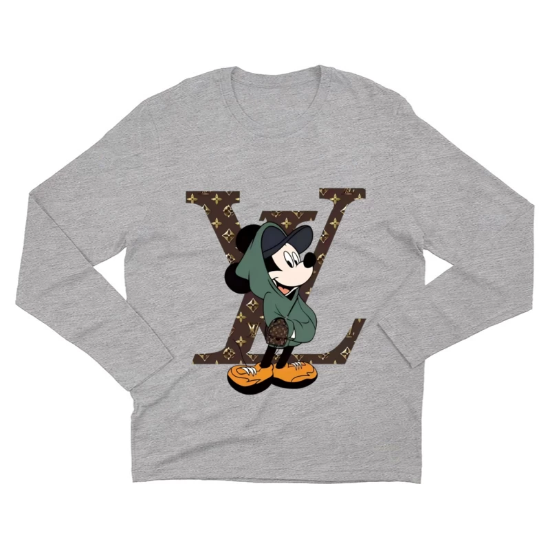 Mickey-Trend mit Luxus-Design Herren Langarm T-Shirt
