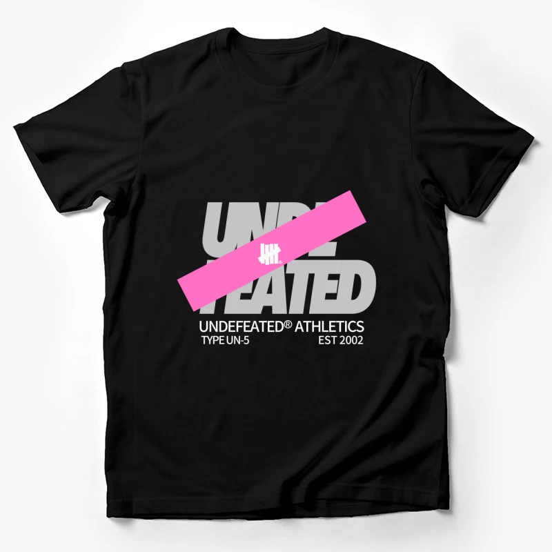 Undefeated Athletics Logo Design mit pinkem Balken Herren T-Shirt