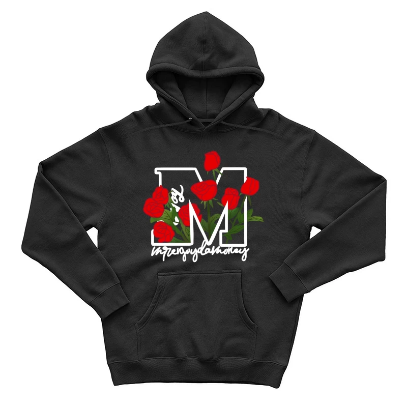 Rote Rosen auf Buchstaben-M Design Herren Pullover Hoodie