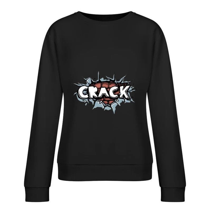 Comic-Stil Wand Schlag Illustration Damen Pullover Sweatshirt