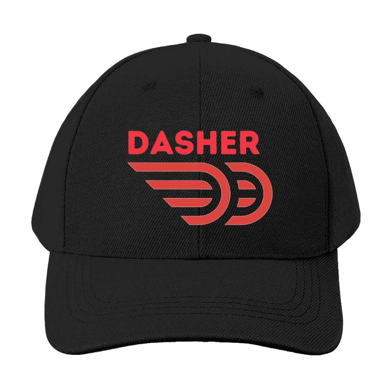 Red Minimalist Dasher Delivery Service Logo Baseball Cap