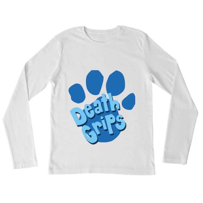 Death Grips Blue Paw Print Logo Design Female Long Sleeve T-Shirt