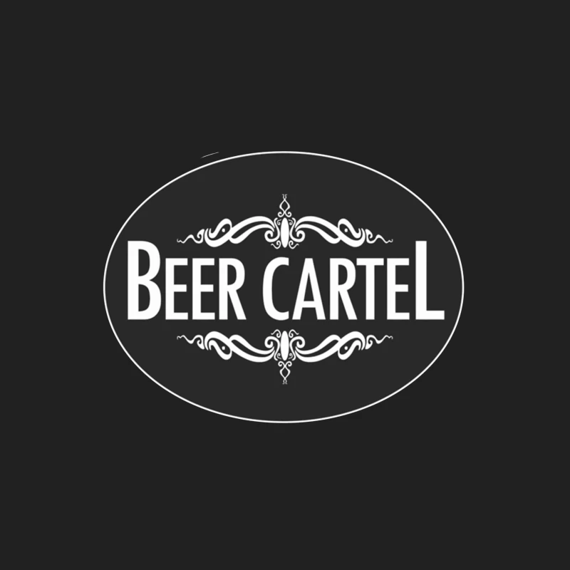 Elegant Black and White Beer Cartel Logo with Ornamental Frame Bucket Hat