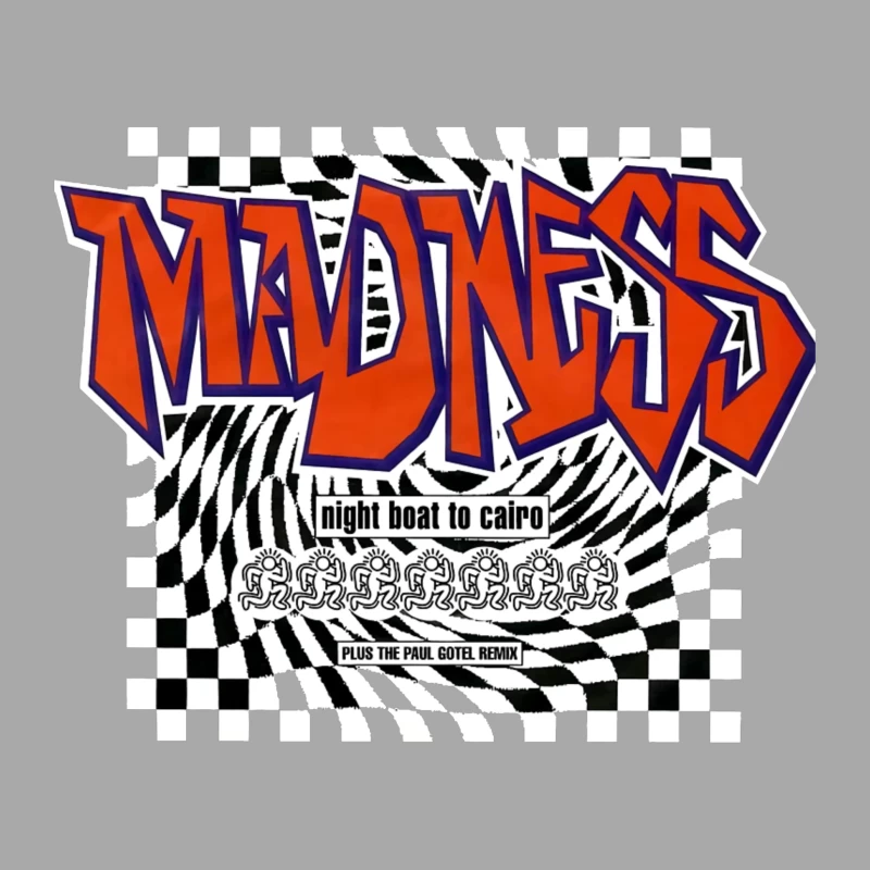 Madness - Night Boat to Cairo Album Cover with Checkerboard Design Male Pullover Hoodie