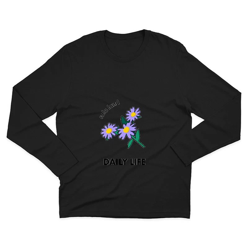 Blumen Design des täglichen Lebens Herren Langarm T-Shirt