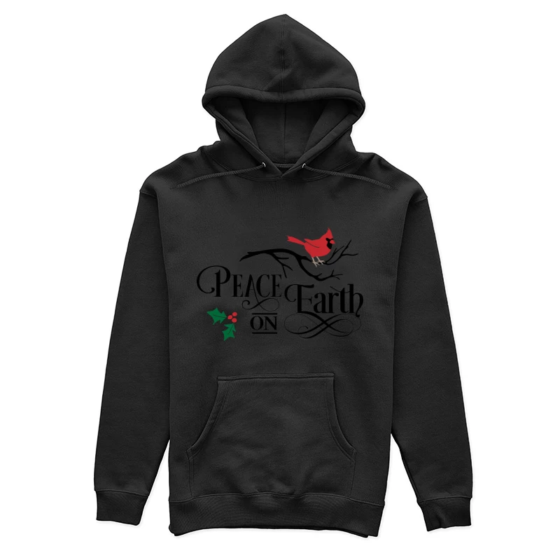 Paix sur Terre avec Cardinal et Houx Femme Sweat à capuche