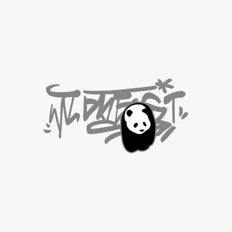 Graffiti-Panda-Design Damen Langarm T-Shirt