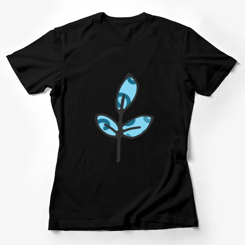 Feuille stylisée bleue Femme T-Shirt