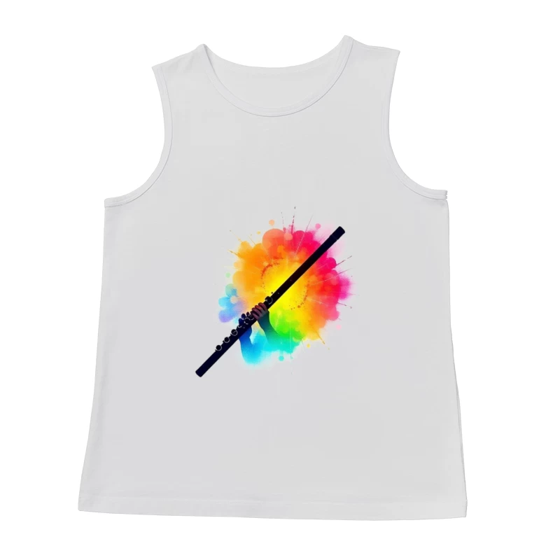 Rainbow Flute with Colorful Watercolor Splash Effect Male Tank Top