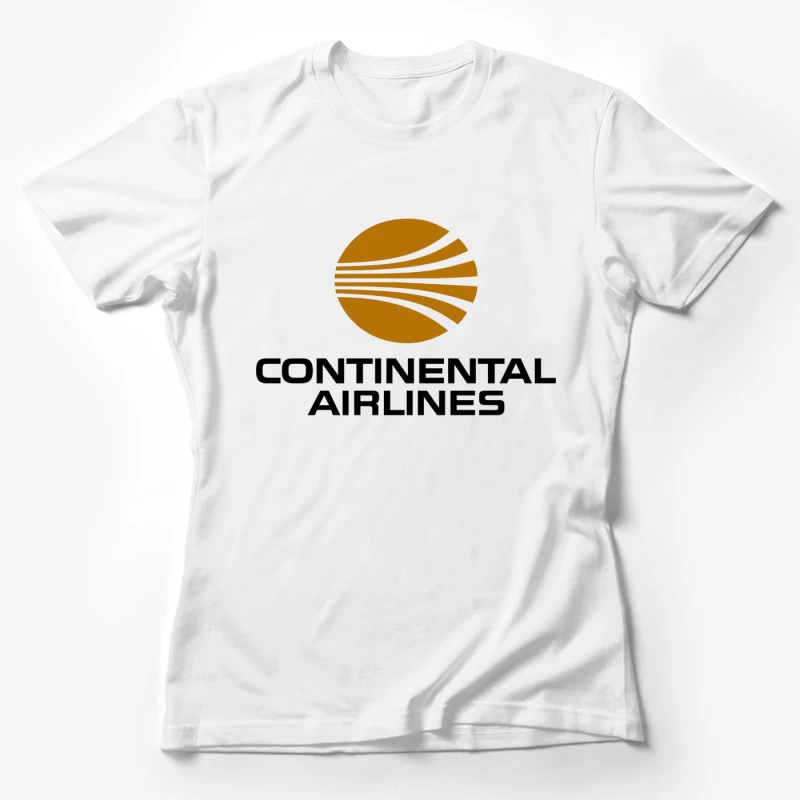 Continental Airlines Vintage Corporate Logo with Gold Globe Design Female T-Shirt