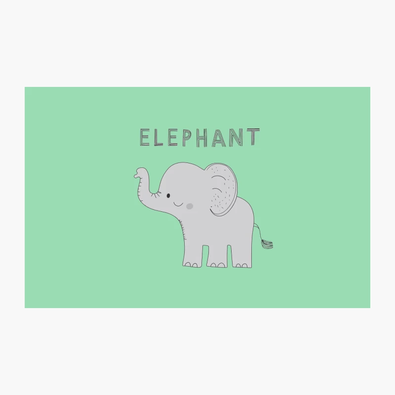 Cute Cartoon Elephant Illustration with Text Travel Mug