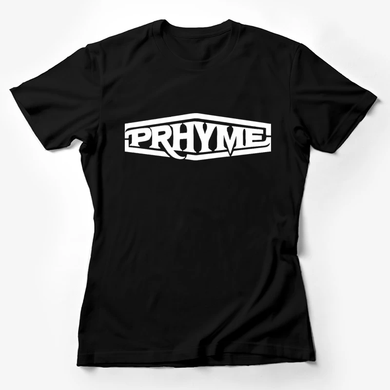 Basic Logo Outline Design with Text "RHYME" Female T-Shirt