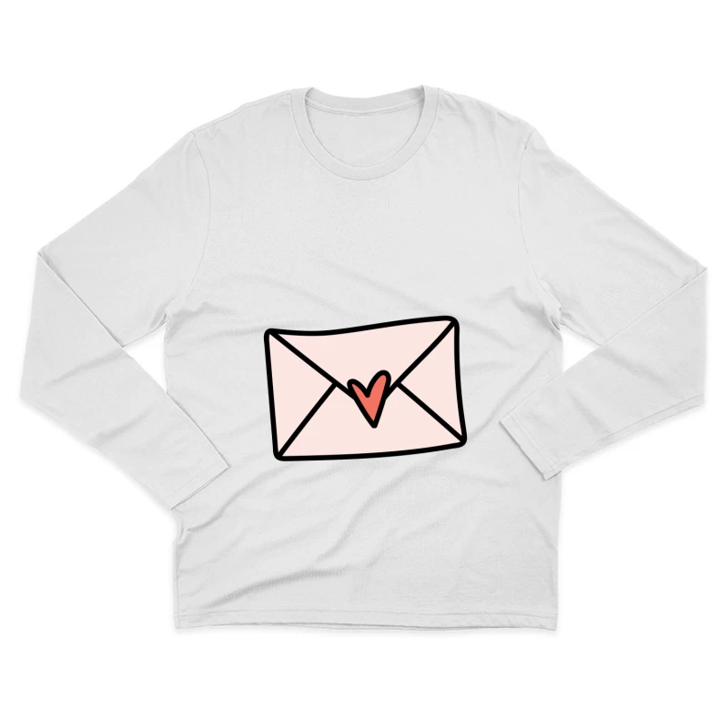 Enveloppe avec Cœur Rouge Homme Manches Longues T-Shirt