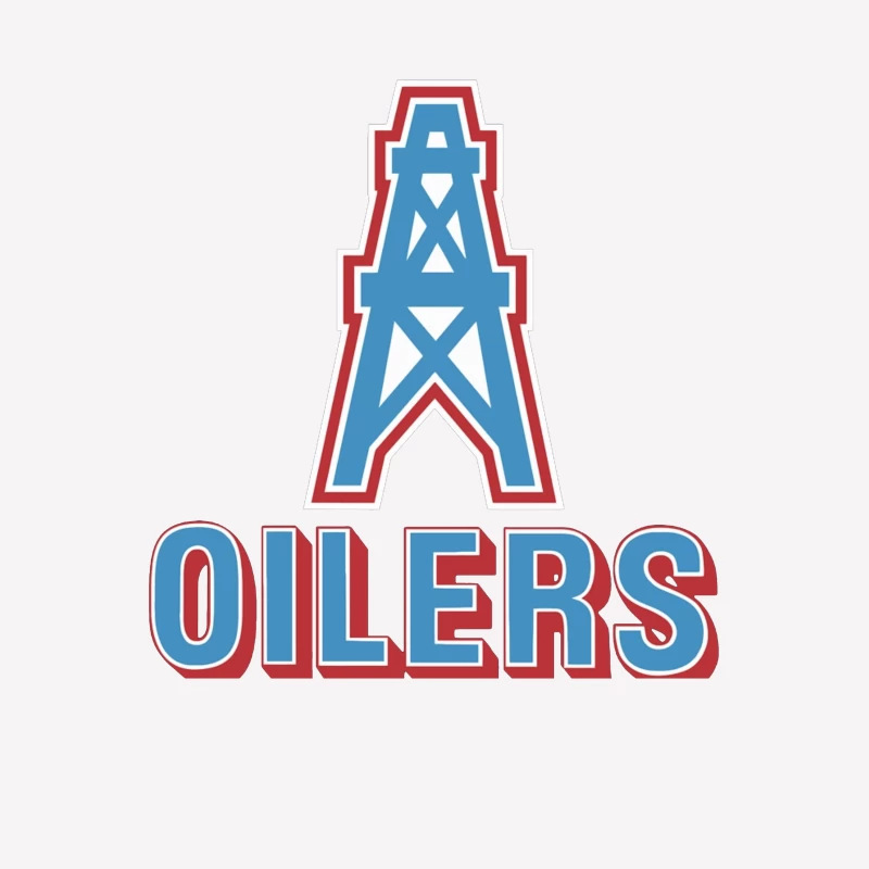 Houston Oilers Vintage NFL Team Logo with Oil Derrick Symbol Female T-Shirt