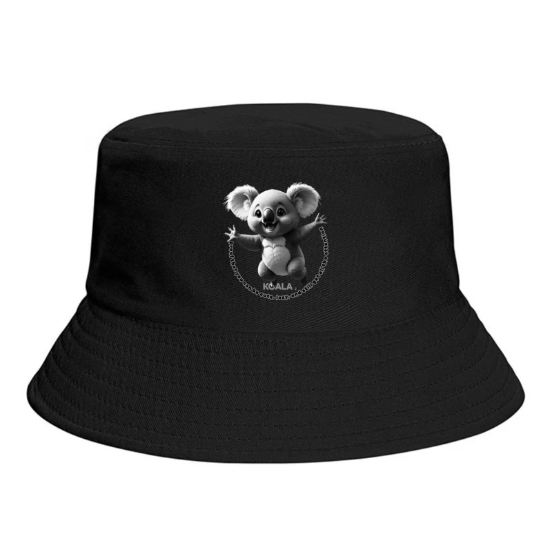 Cute Animated Koala Showing Joy and Attention Bucket Hat