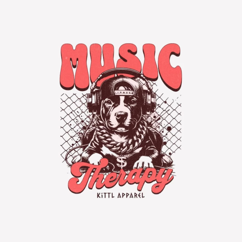 Design de chien avec écouteurs en thérapie musicale Homme T-Shirt