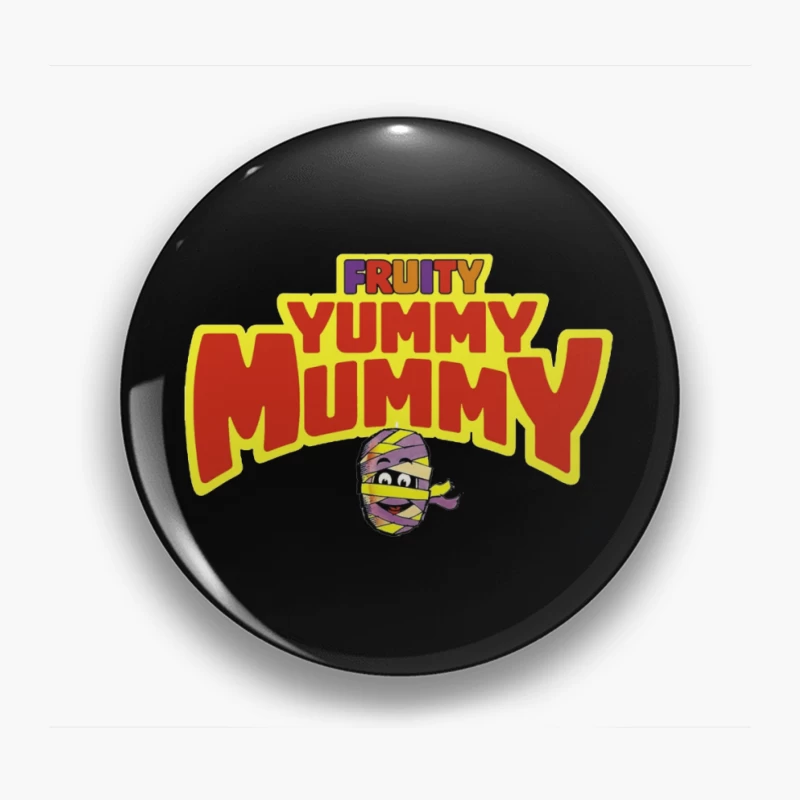 Fruity Yummy Mummy Cartoon Character Logo Pin