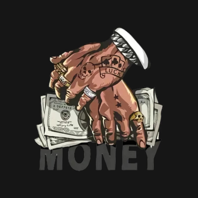 Tattooierte Hände mit Geld Herren T-Shirt