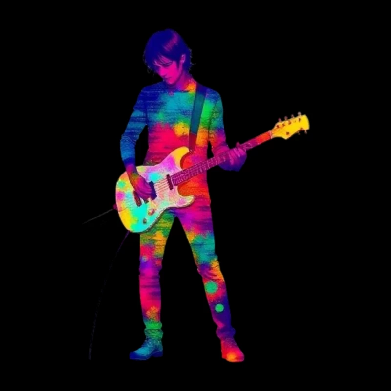 Colorful Musician Playing Electric Guitar Pin