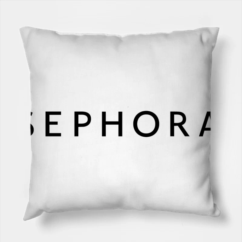 Sephora Black and White Corporate Logo Throw Pillow