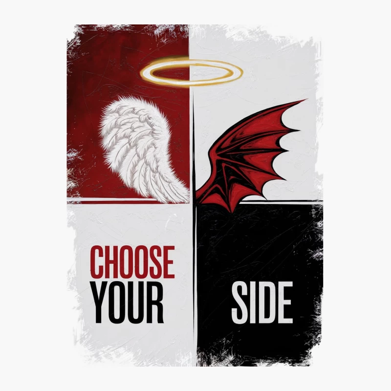Choose Your Side: Angelic Grace or Demonic Temptation Cotton Tote Bag