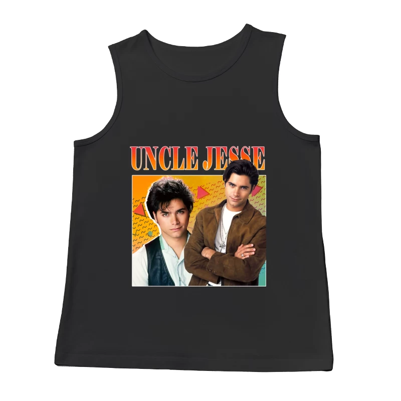 Retro TV Poster of Uncle Jesse from Full House 90s Series Male Tank Top