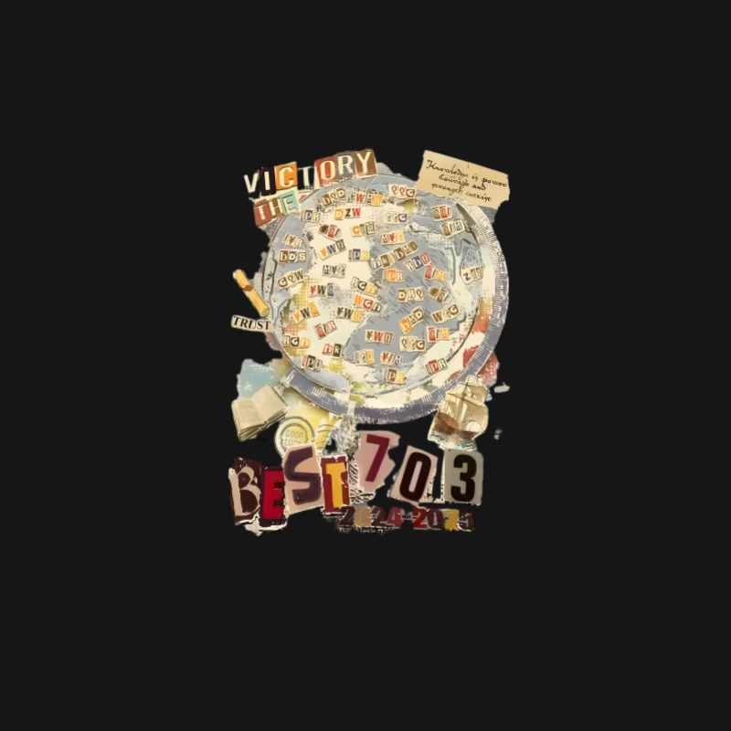 Collage di lettere e numeri Maglietta maniche lunghe Uomo