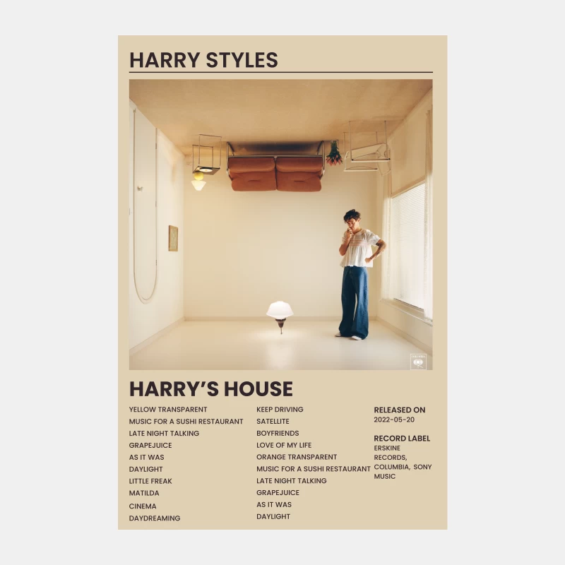 Harry Styles' Retro-Inspired Album Cover: A Minimalist Pop Culture Moment Male Tank Top