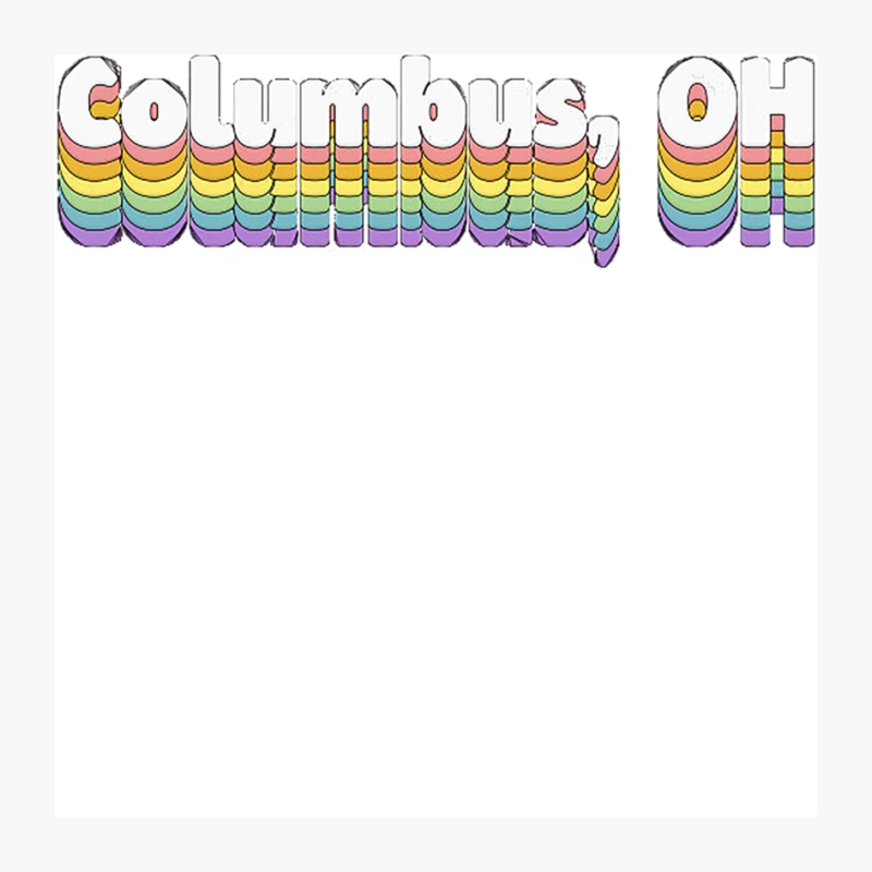 Columbus, OH  Retro Typography Design Pin