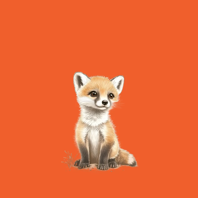 fox cute animal illustration wildlife furry young adorable Female T-Shirt