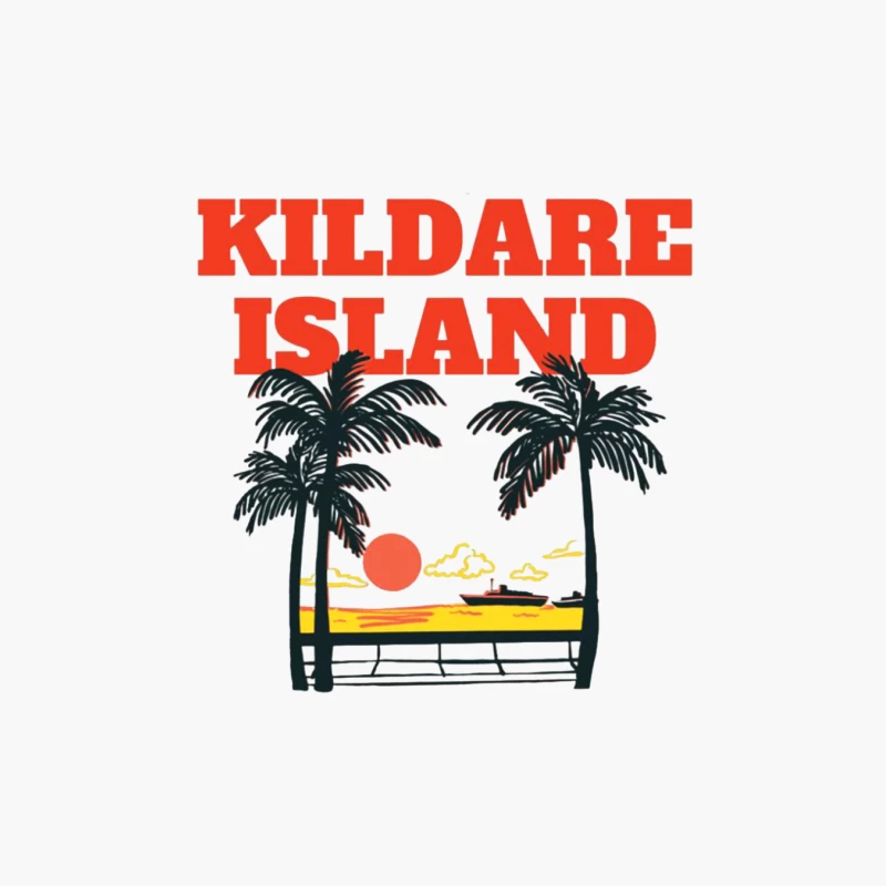 Tropical Kildare Island Sunset Beach Vacation Graphic Cotton Tote Bag