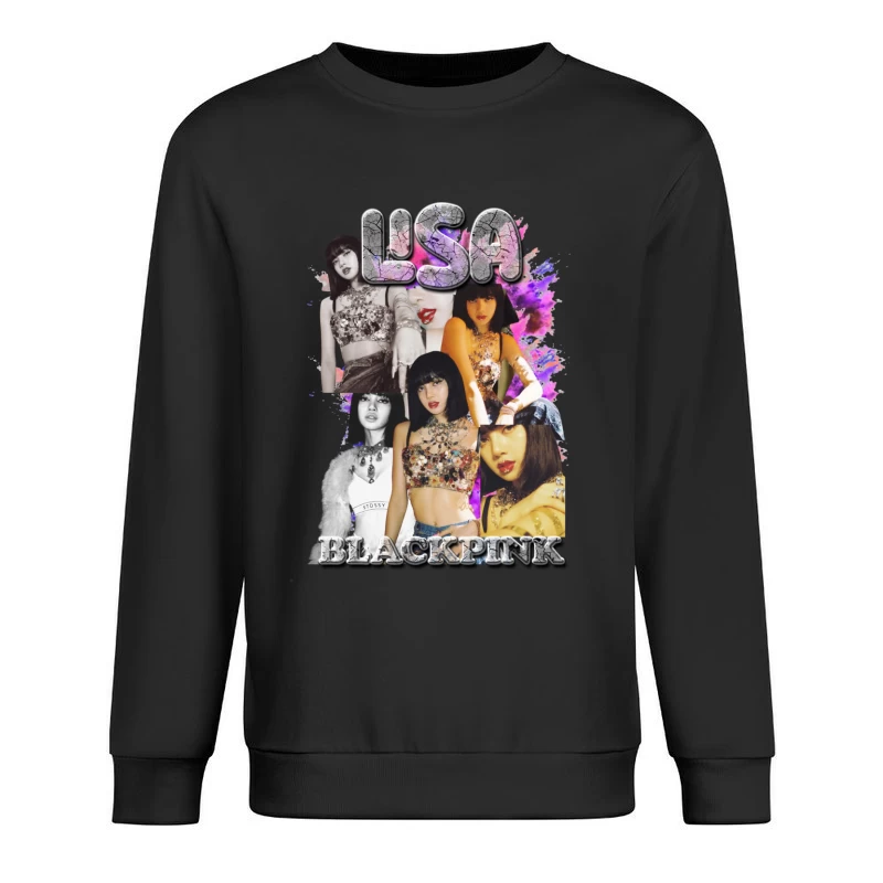 Lisa from BLACKPINK Collage Male Pullover Sweatshirt